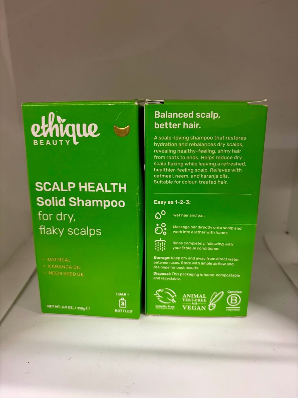 Ethique Scalp Health Solid Shampoo Bar — Green 2 bars